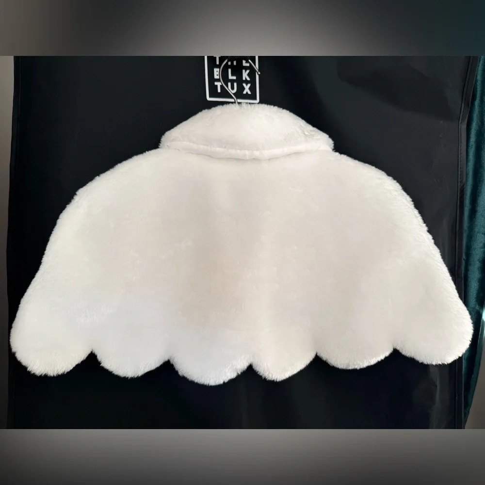 Elegant Girls White Faux Fur Cape